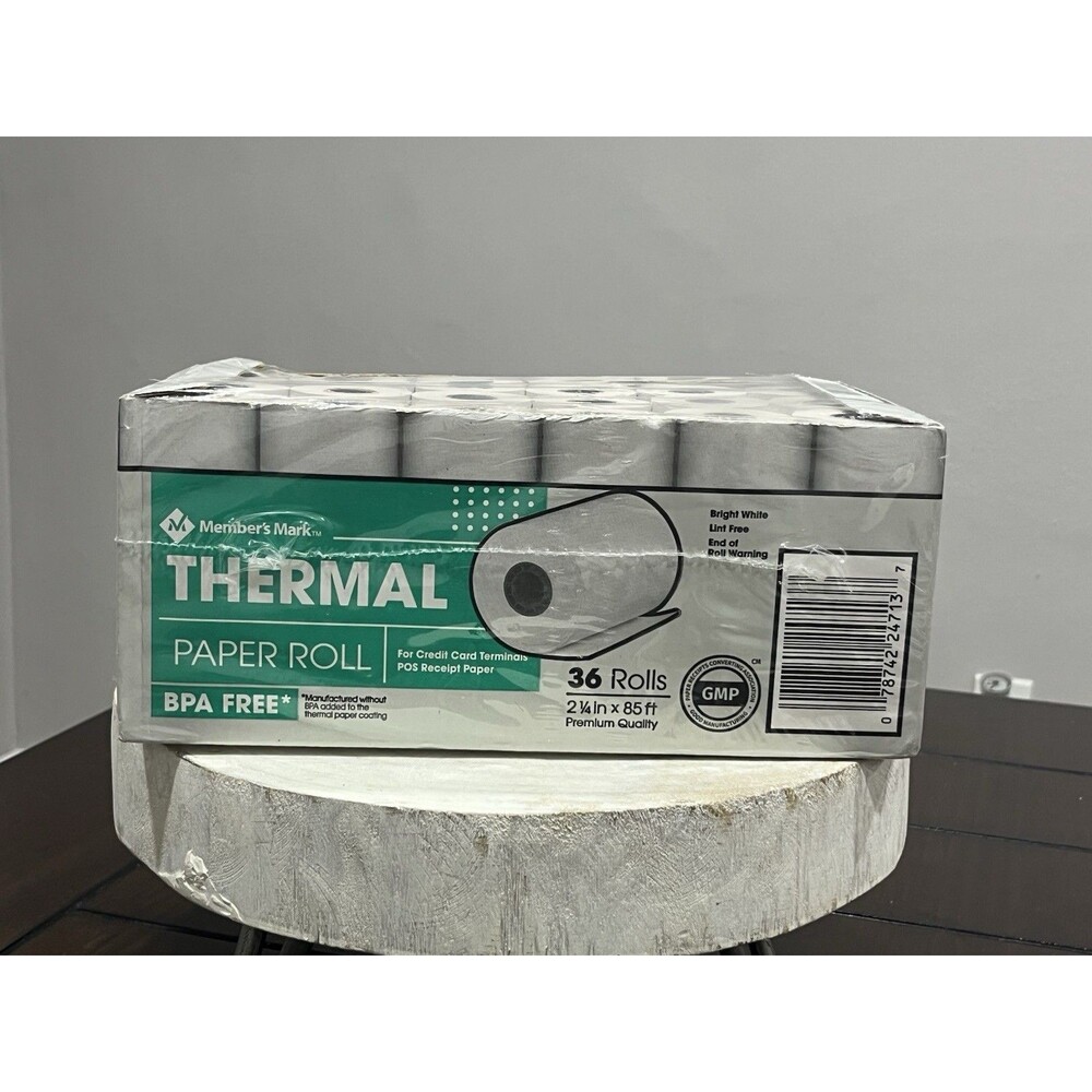 Member's Mark Thermal Receipt Paper Rolls, 2 1/4" X 85', 36 Rolls NEW